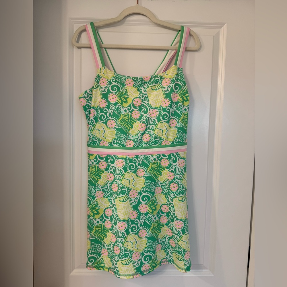 Lilly Pulitzer Green and Yellow Spaghetti Strap Sundress